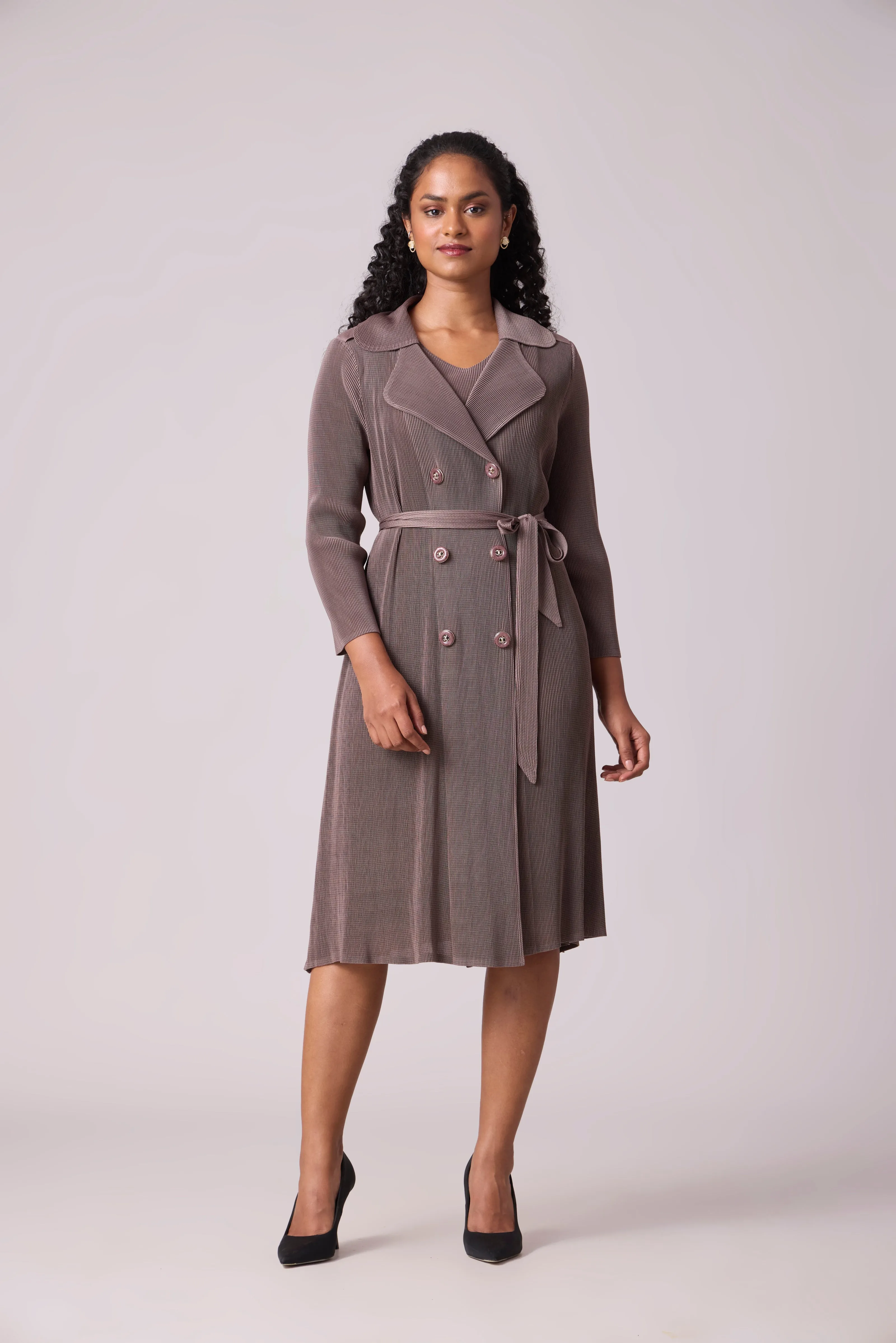 Camren Overlay Dress - Dark Taupe