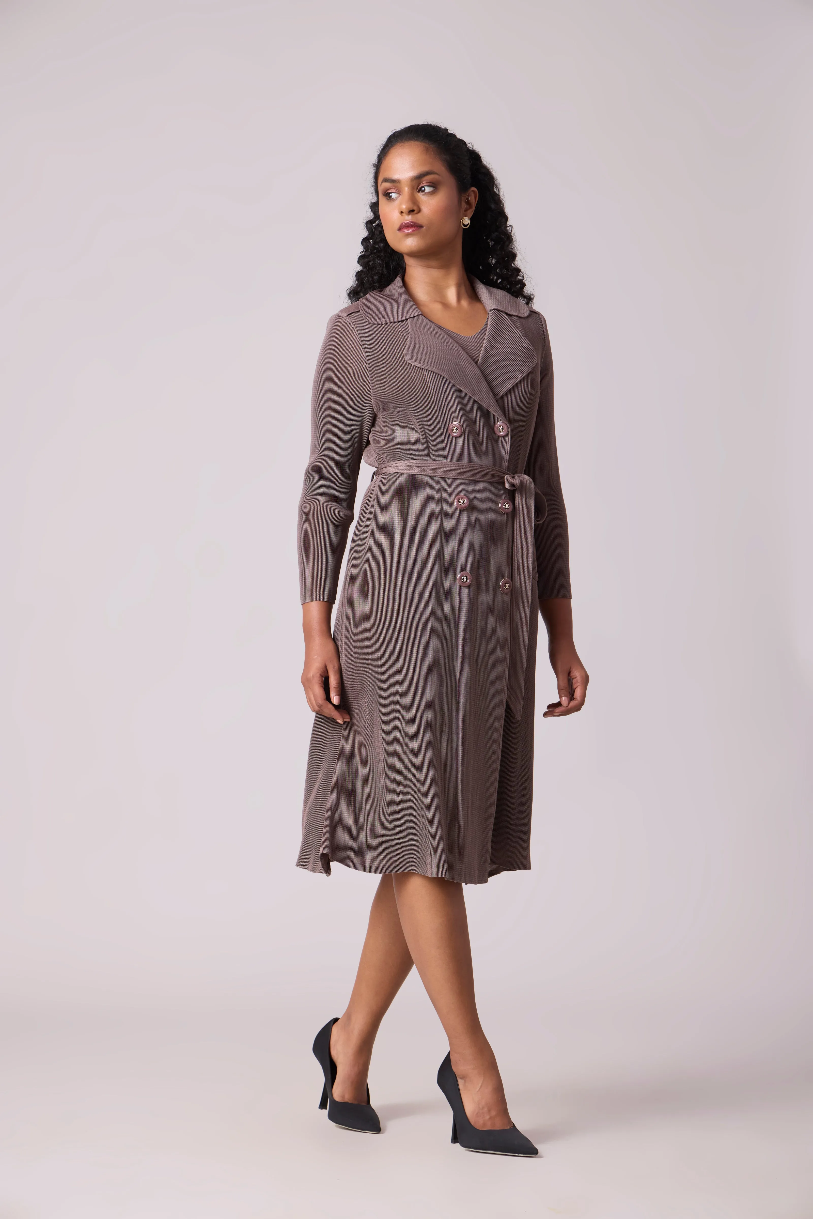 Camren Overlay Dress - Dark Taupe