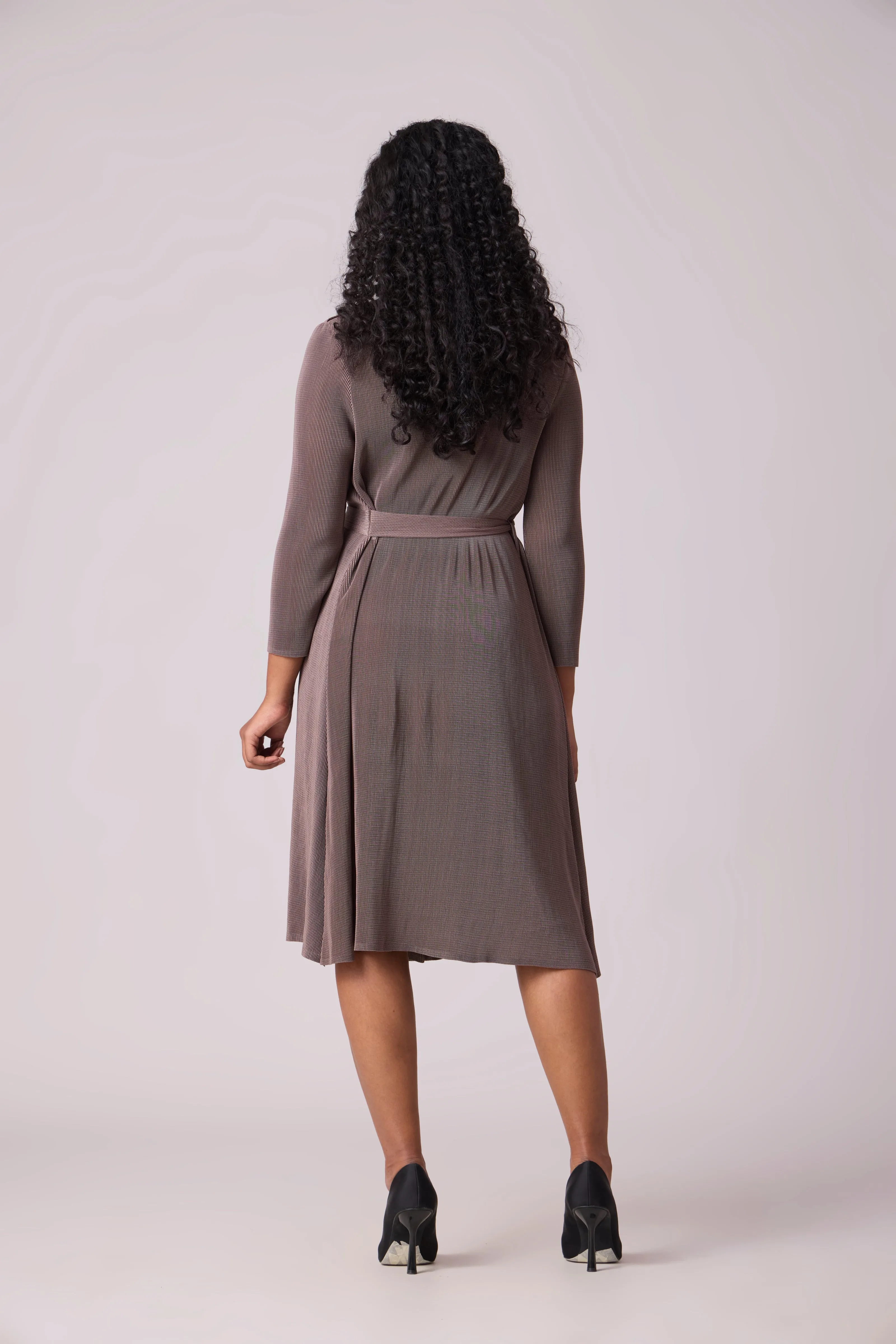 Camren Overlay Dress - Dark Taupe