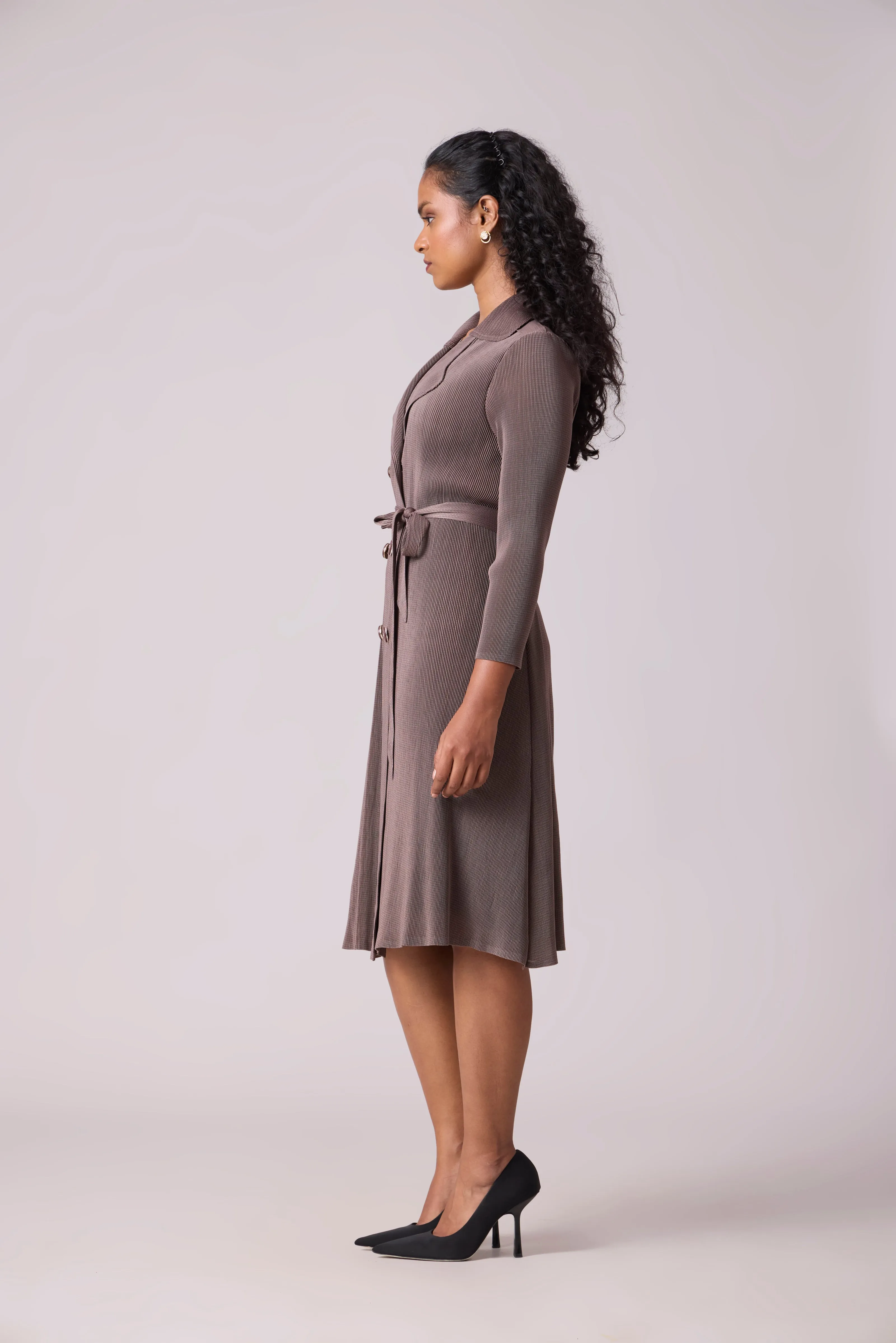 Camren Overlay Dress - Dark Taupe