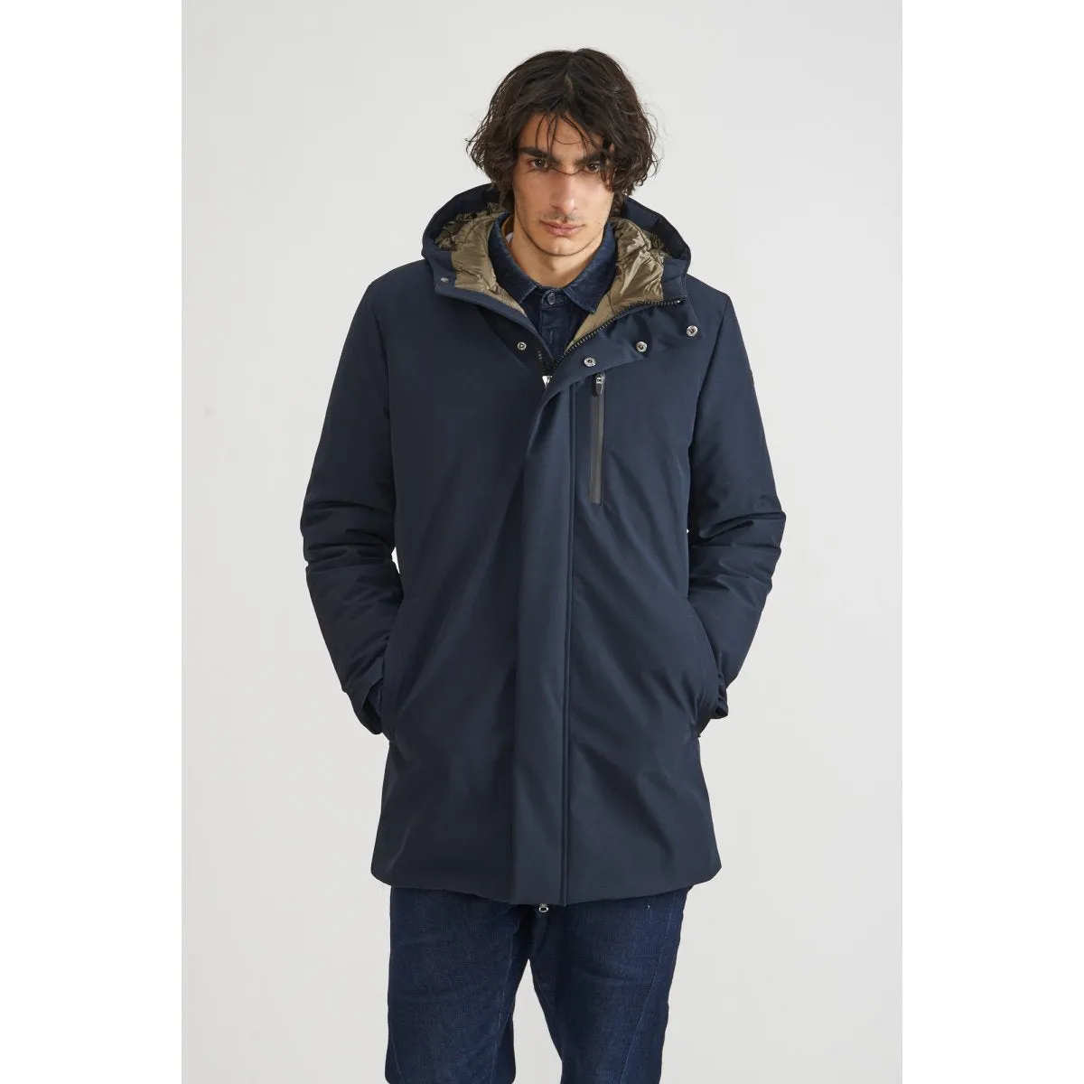 Canadian Parka da uomo con tasche a zip e cappuccio City CN.G221352/DKNAV blu scuro