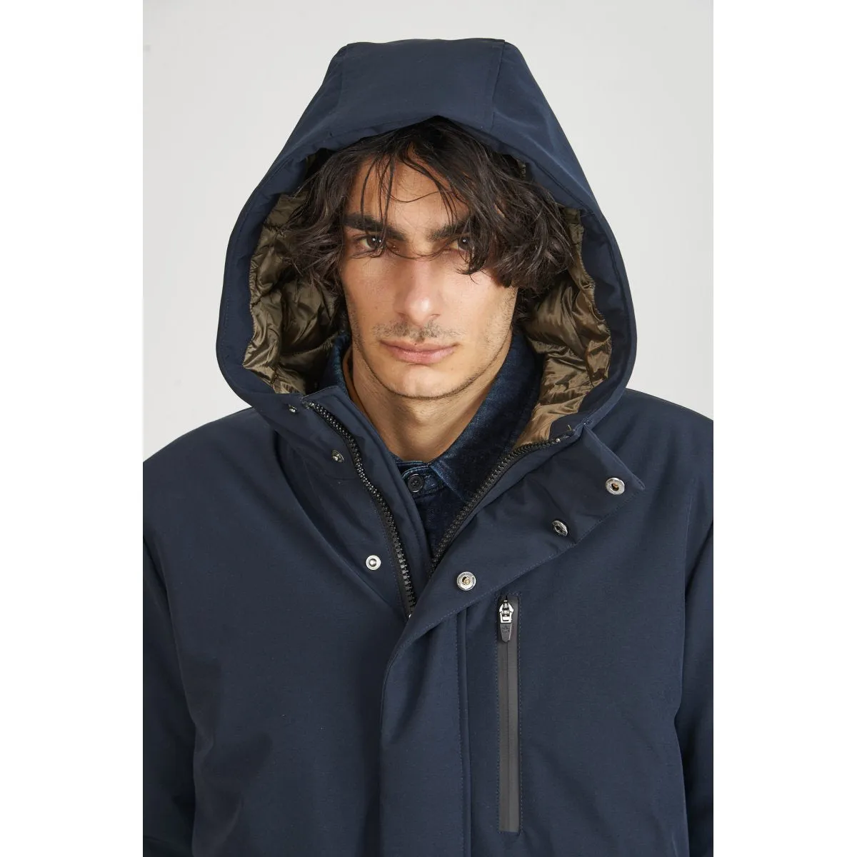 Canadian Parka da uomo con tasche a zip e cappuccio City CN.G221352/DKNAV blu scuro