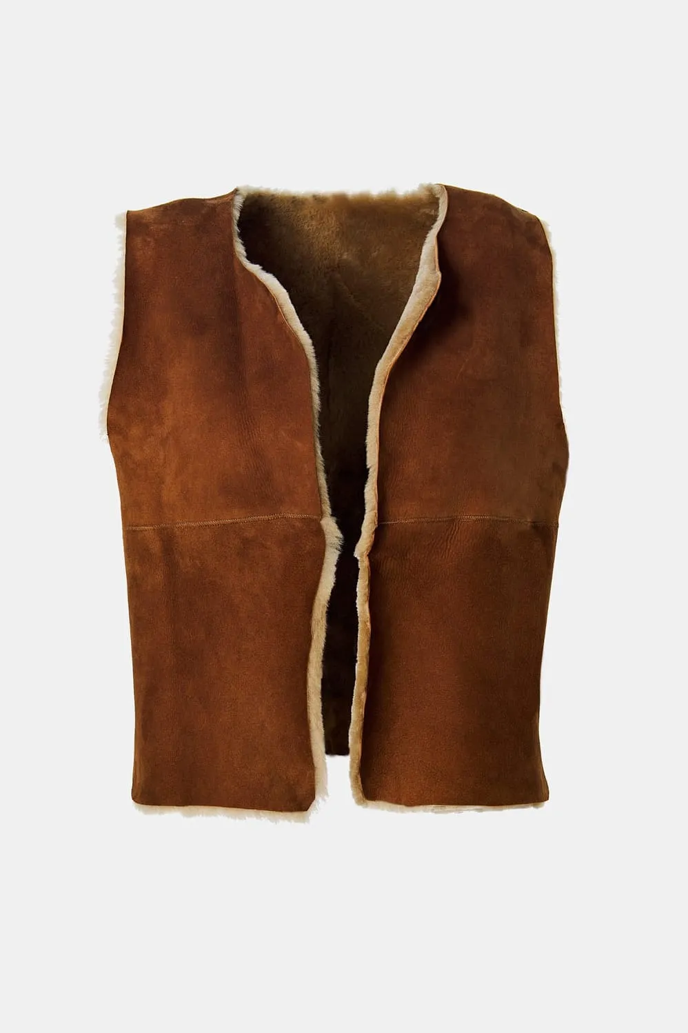 Cappuccino Shearling Vest