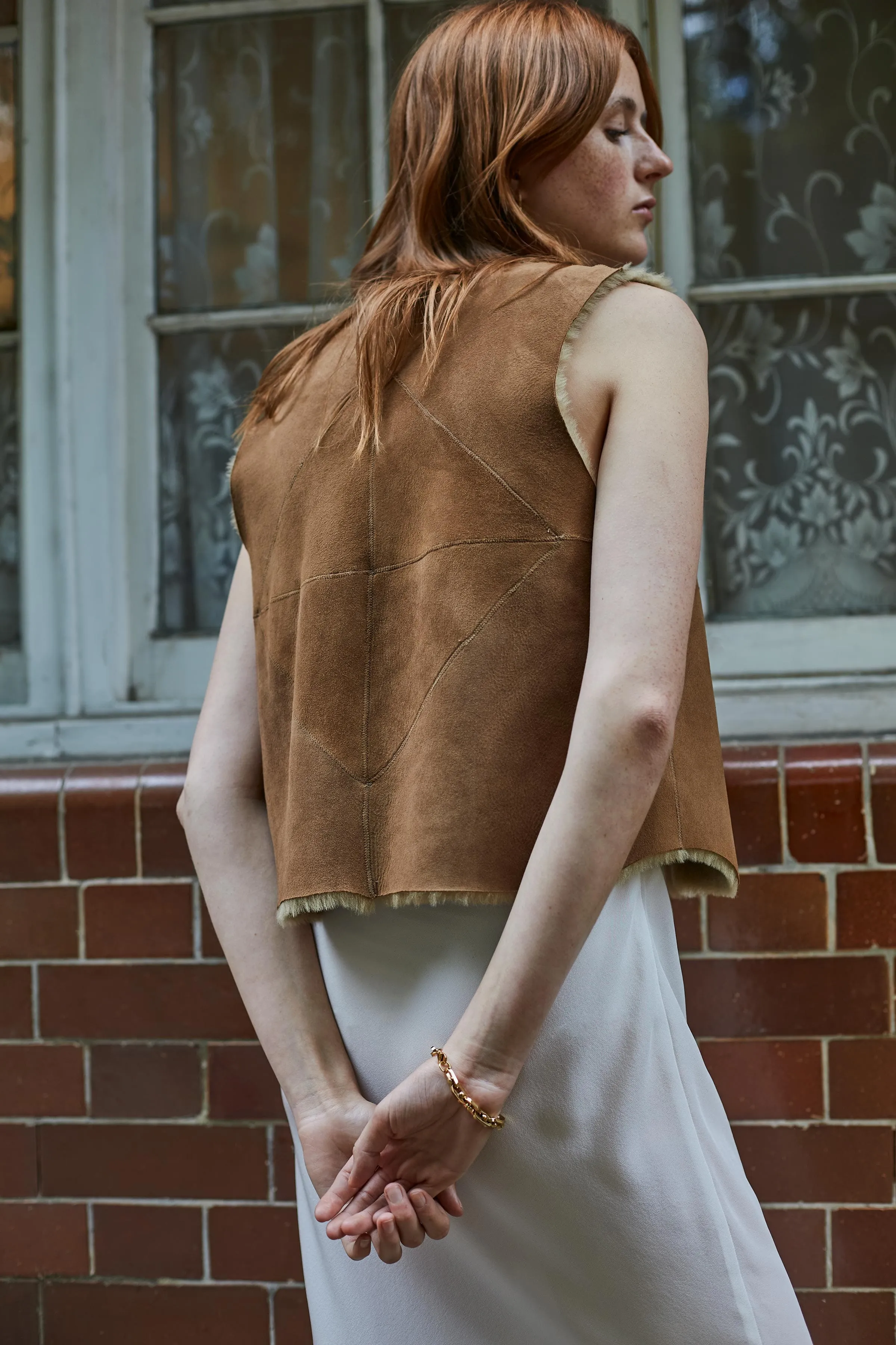 Cappuccino Shearling Vest