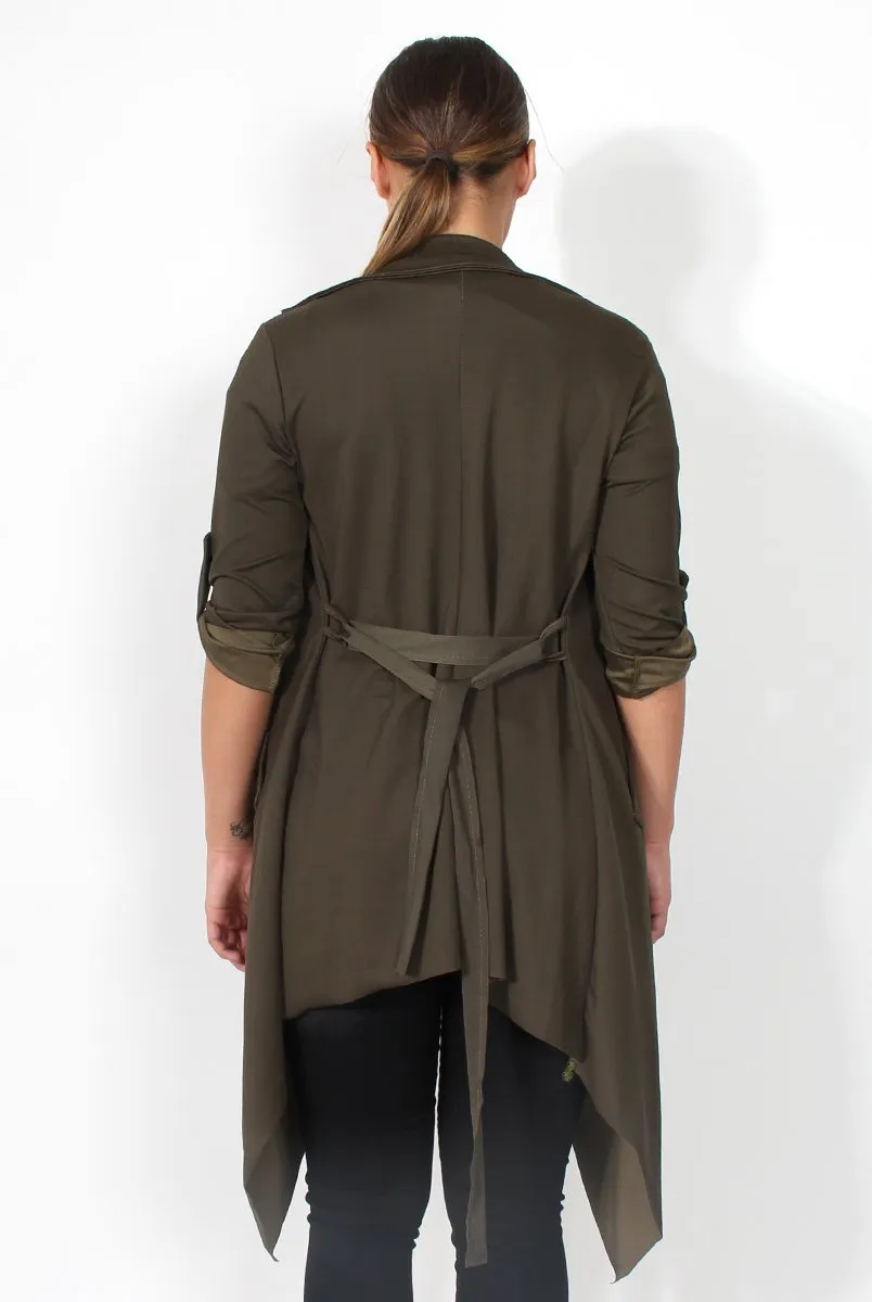 Caroline Khaki Waterfall Jacket