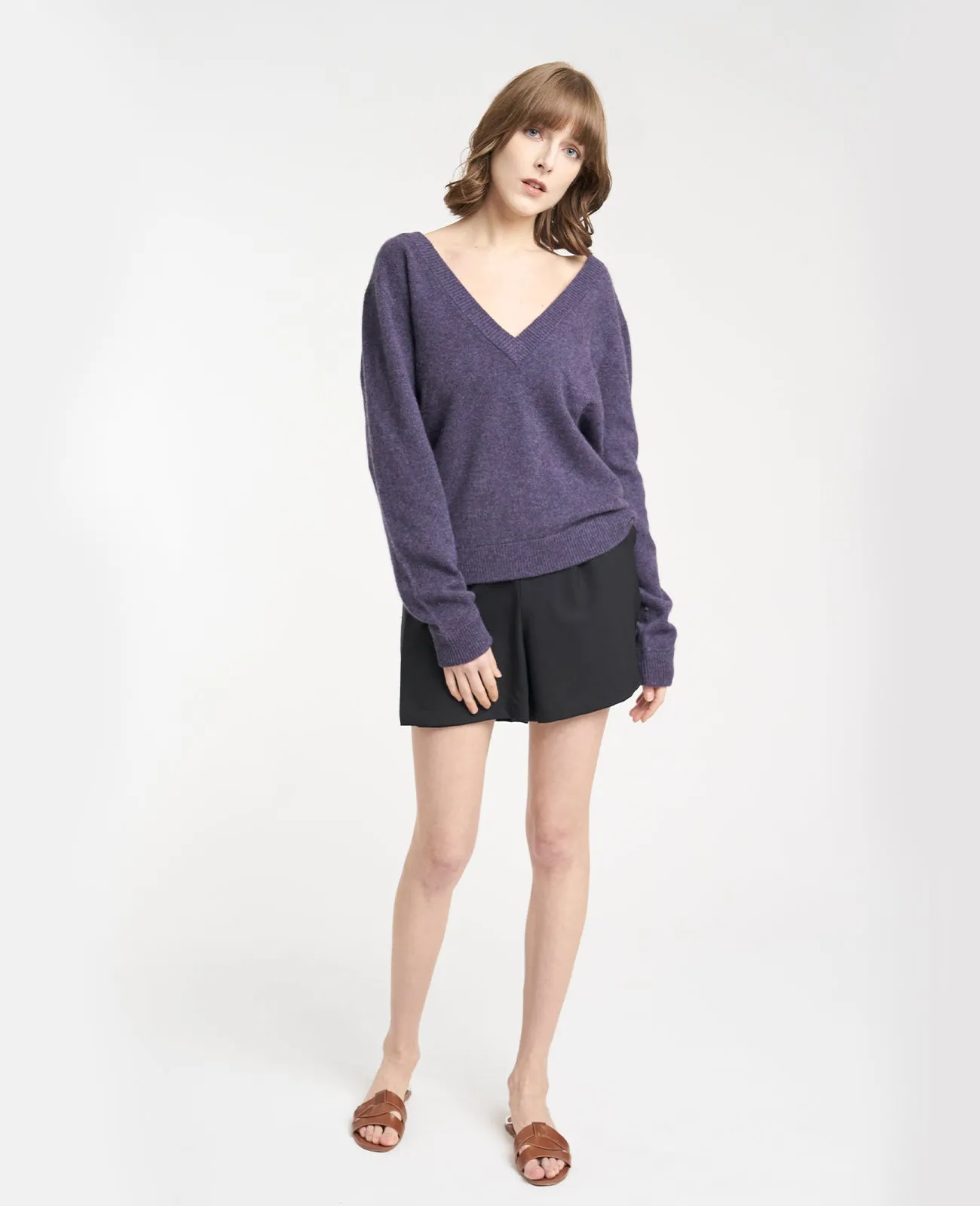 Cashmere Double V-Neck Sweater