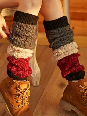 Casual Keep Warm Contrast Color Leg Warmers Accessories