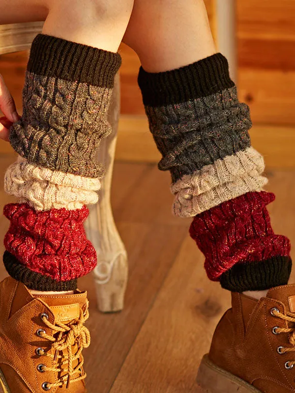 Casual Keep Warm Contrast Color Leg Warmers Accessories