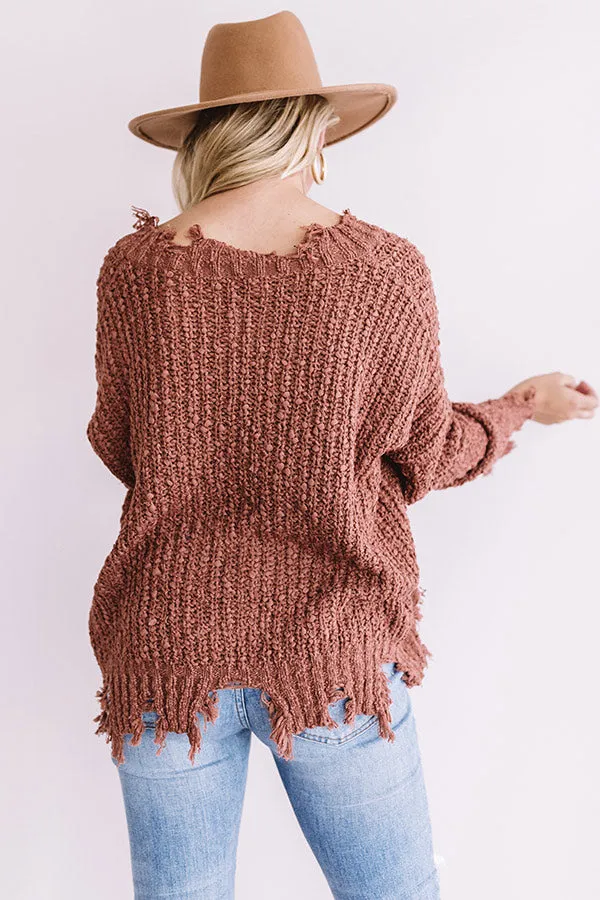 Catching Fall Feels Knit Sweater In Rustic Rose