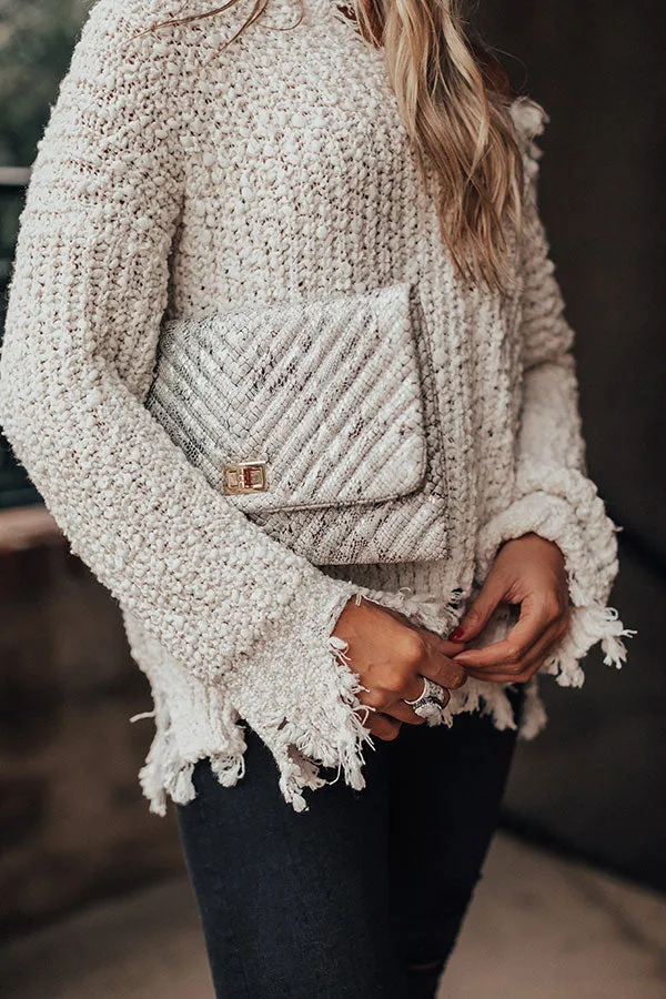 Catching Fall Feels Knit Sweater In White