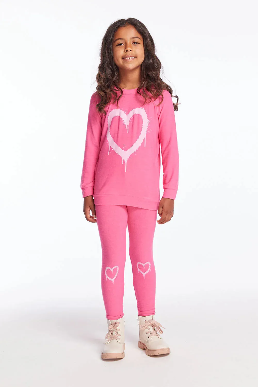 CHA Pink Graffiti Heart Pullover