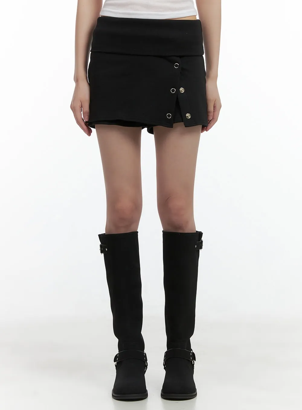 Chic Buttoned Mini Skirt CO410