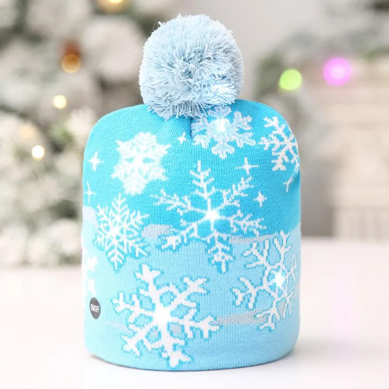 Christmas Hat LED Knitted Beanie Light Up Illuminate Warm Hat For Kids Adults New Year Christmas Decoration