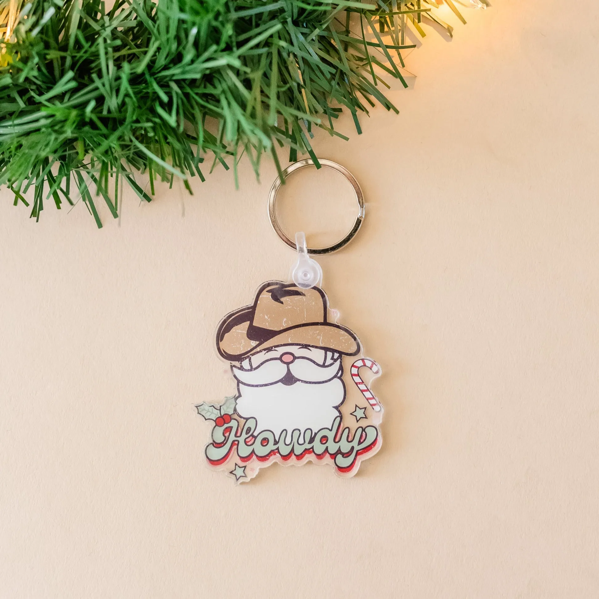 Christmas Keychain - Howdy Santa