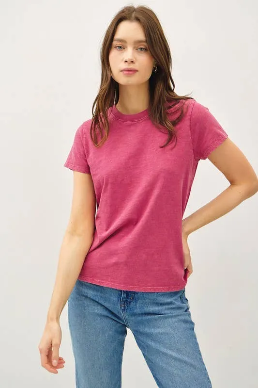 CLASSIC CUT ACID WASH COTTON T-SHIRT