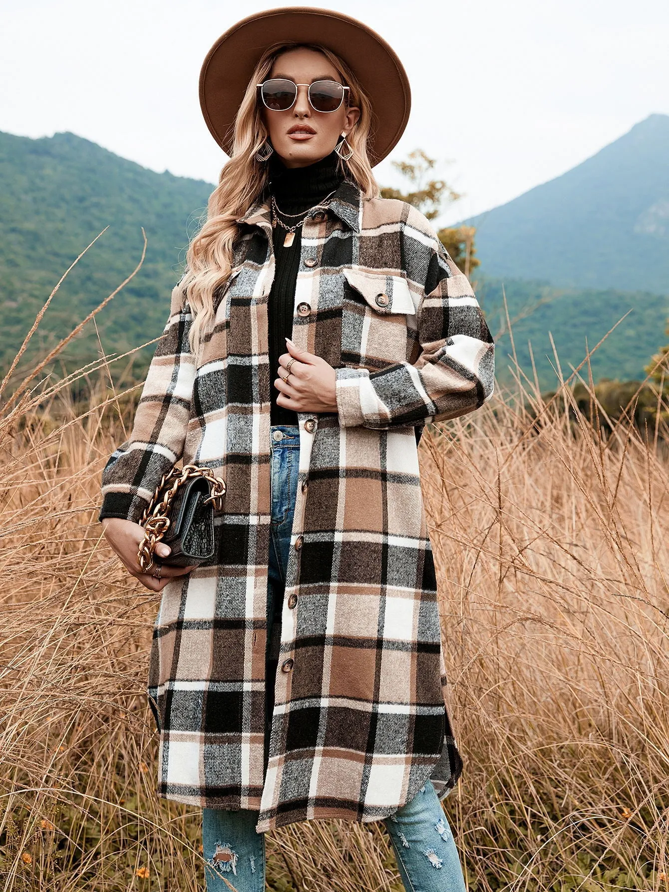 Classic Womens Plaid Trench Coat | Women's winter coats & Jackets | Women's Plaid Coats | Womens Flannel Shirt