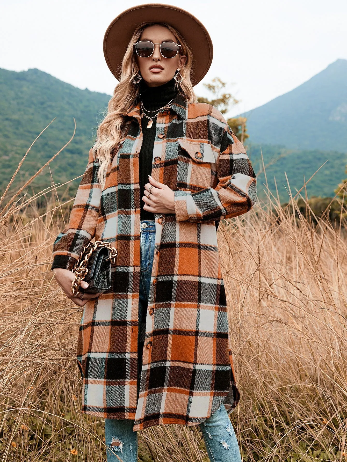 Classic Womens Plaid Trench Coat | Women's winter coats & Jackets | Women's Plaid Coats | Womens Flannel Shirt