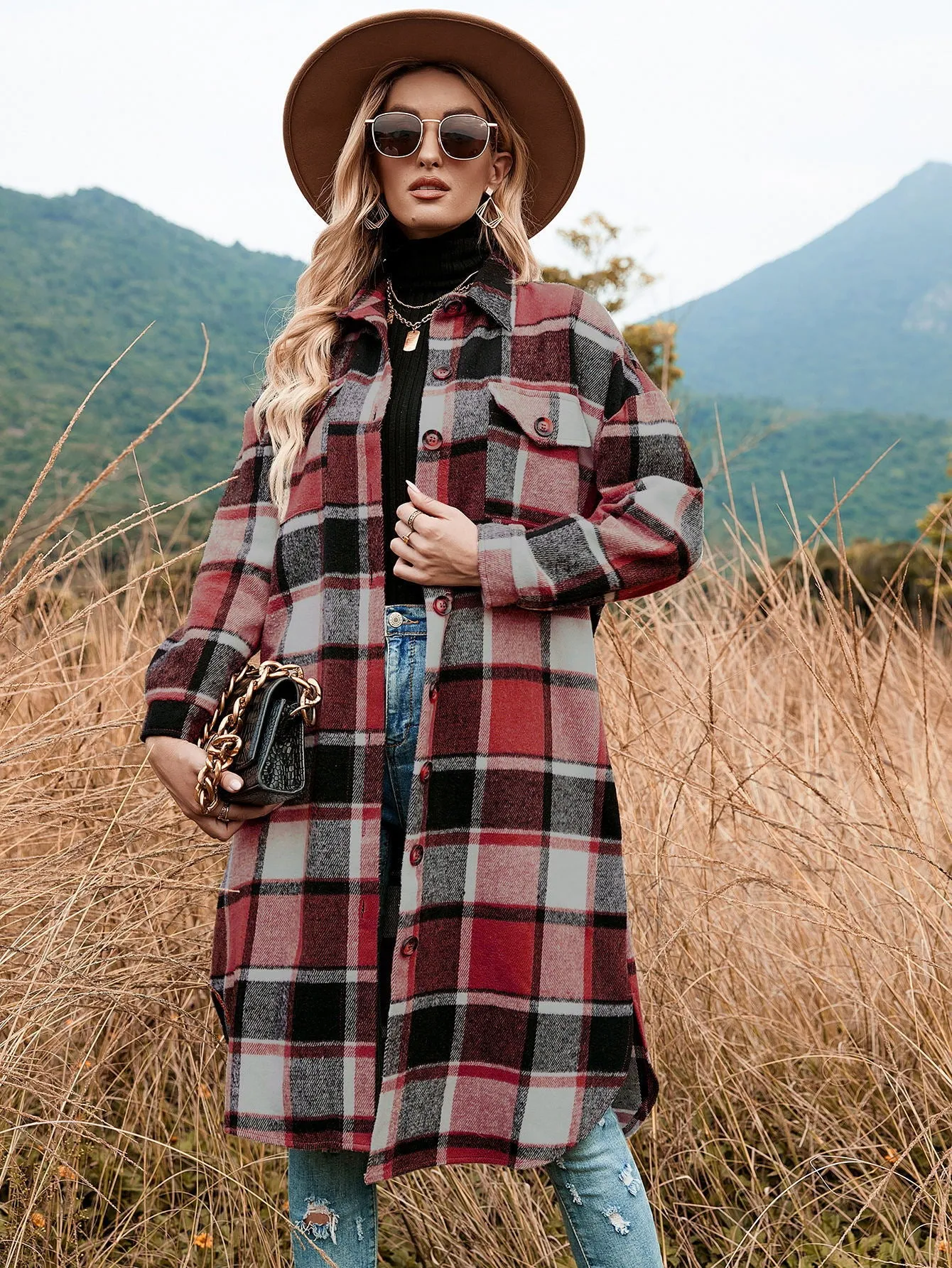 Classic Womens Plaid Trench Coat | Women's winter coats & Jackets | Women's Plaid Coats | Womens Flannel Shirt