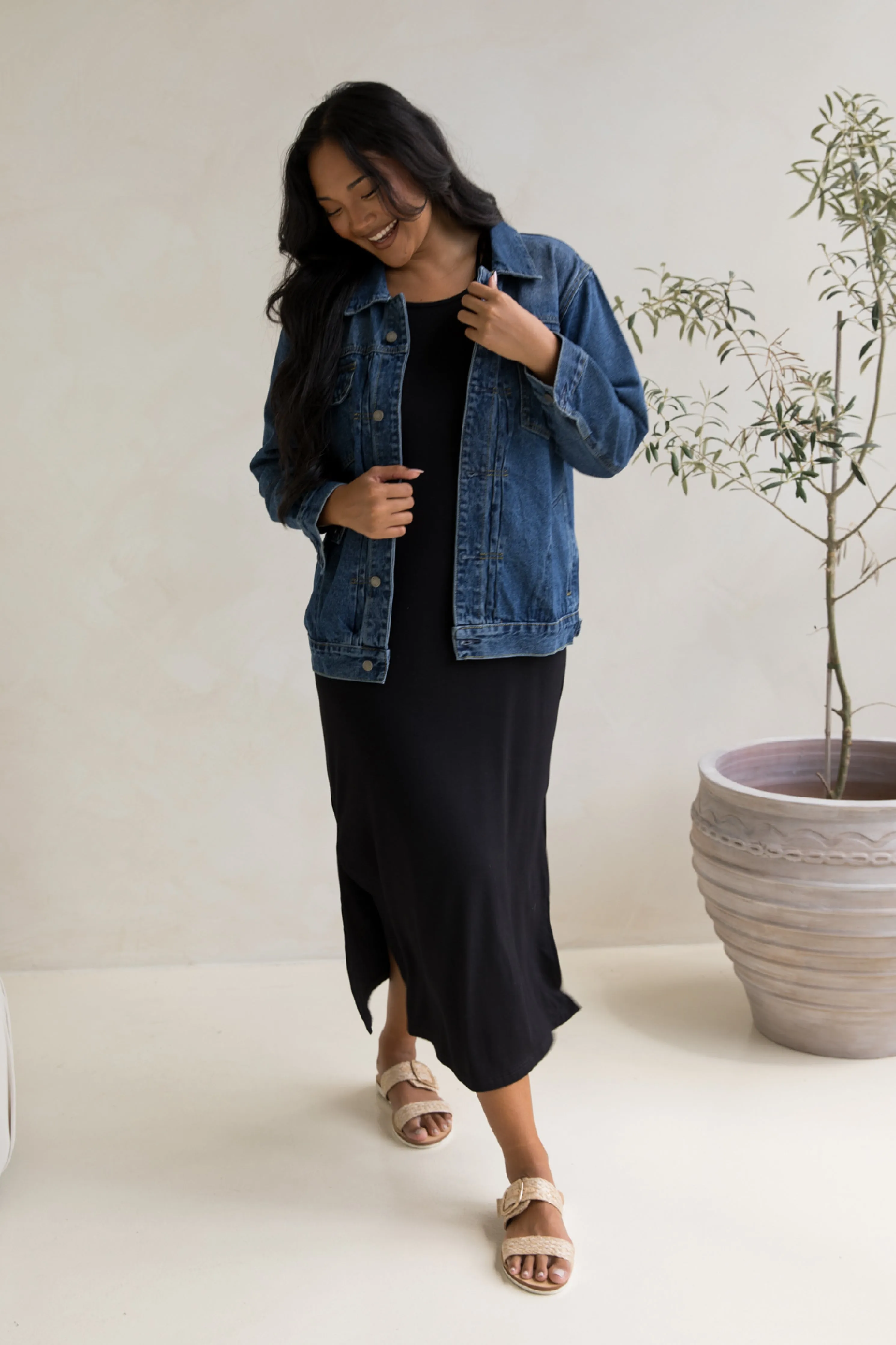 Denim Basic Jacket | Dark Wash Denim