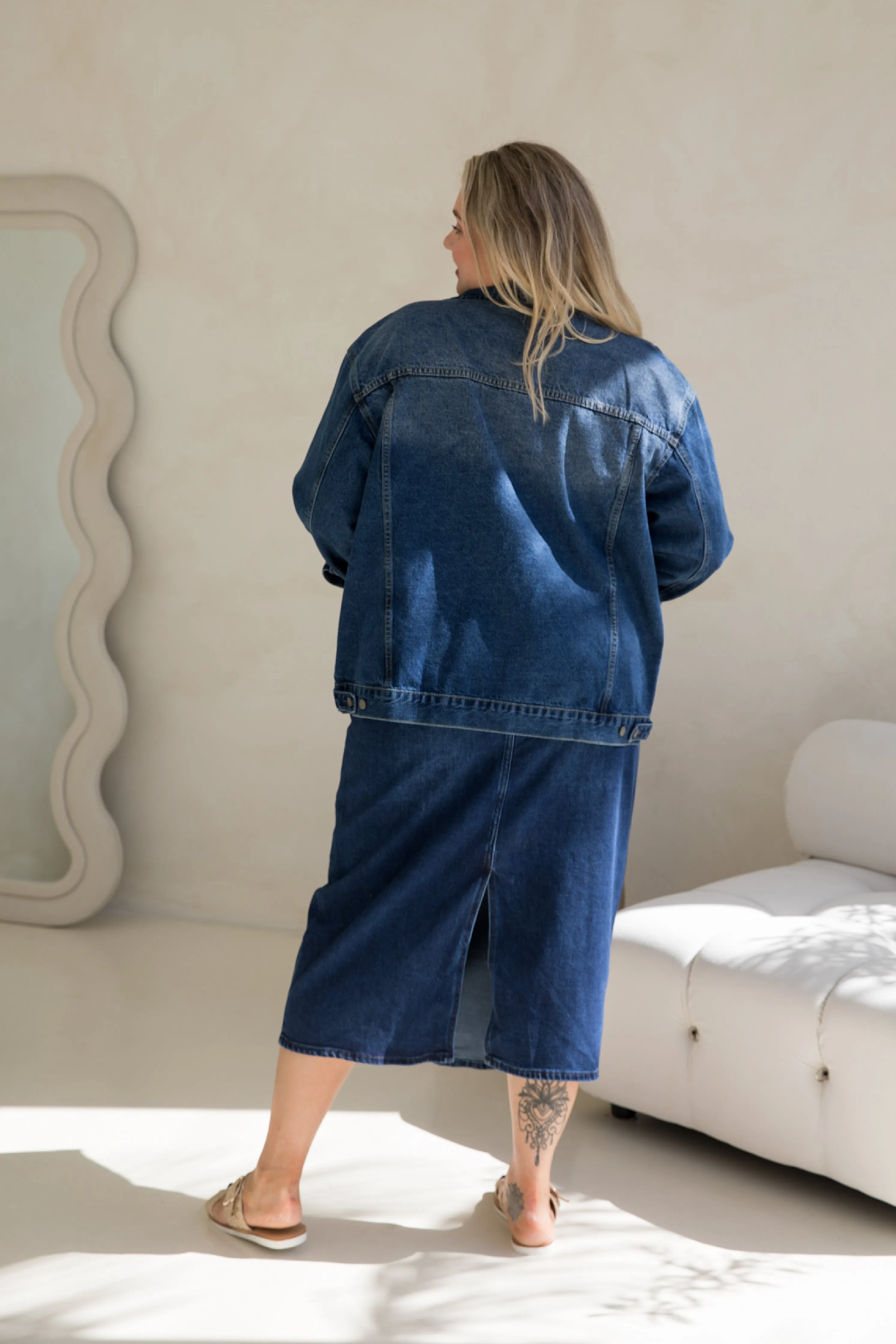 Denim Basic Jacket | Dark Wash Denim