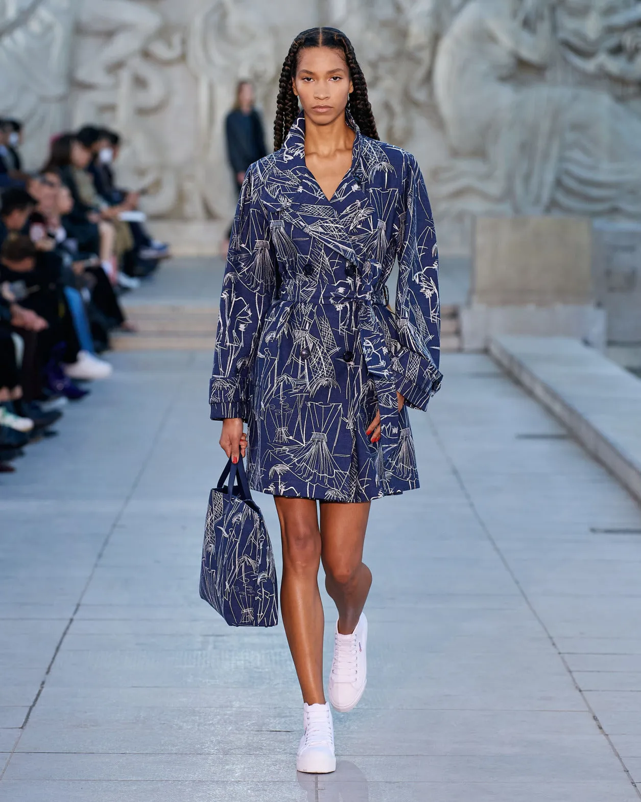 Denim Coat with Croquis Embroidery