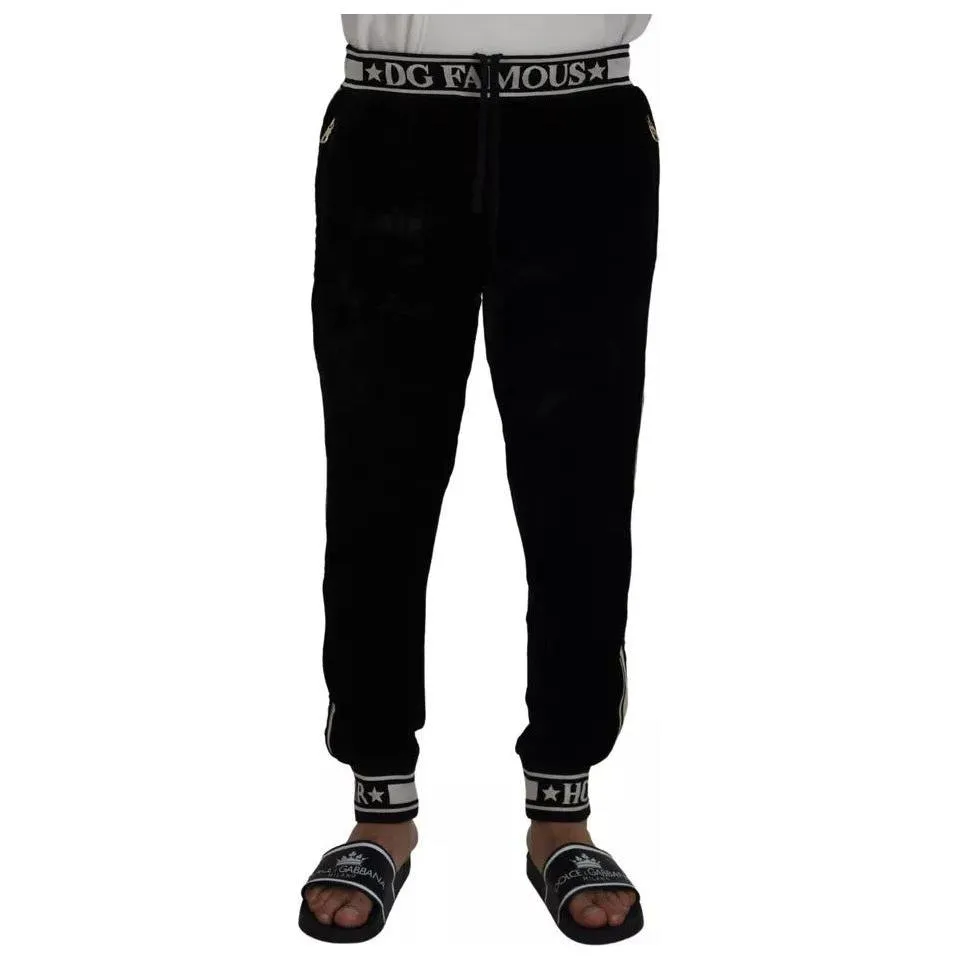 Dolce & Gabbana Black Jogger Jogging Trouser Cotton Pants