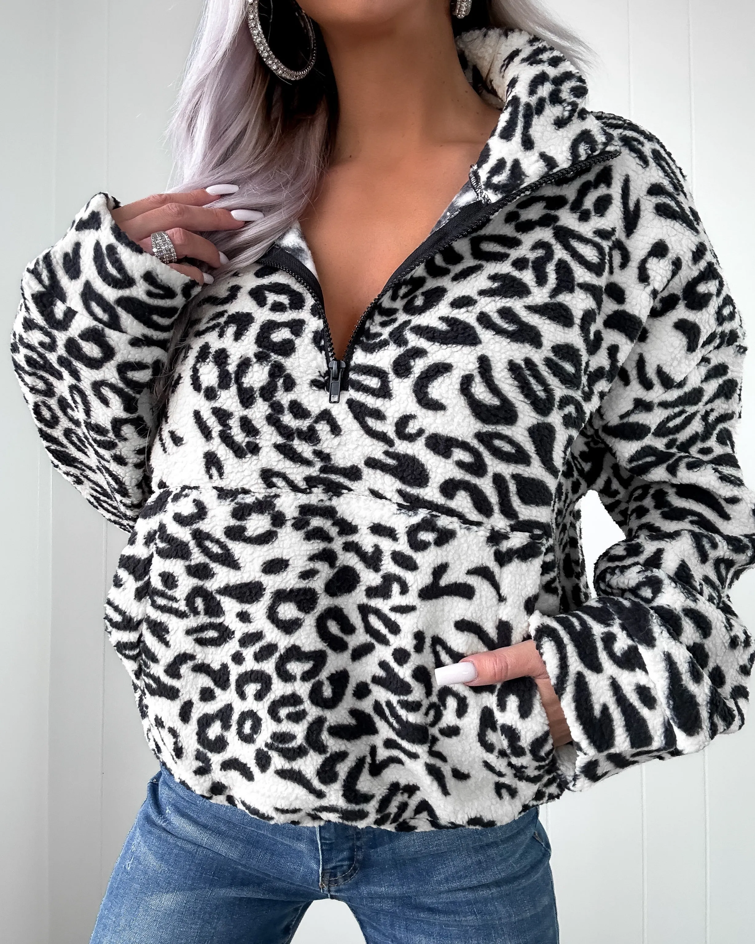 DOORBUSTER Leopard 1/2 Zip Pullover