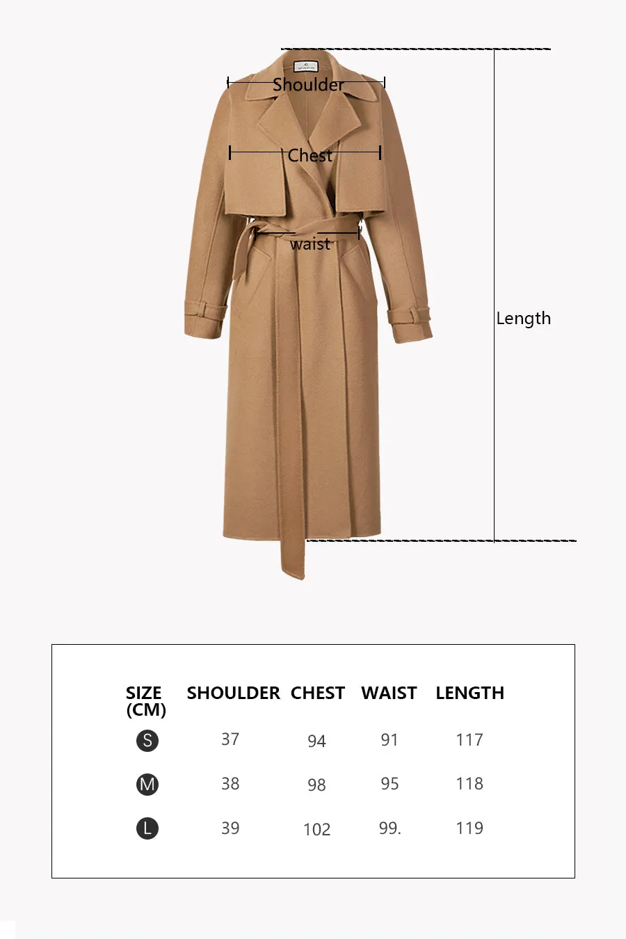 Double-sided two-piece suit | Long trench coat | Commuter trench coat