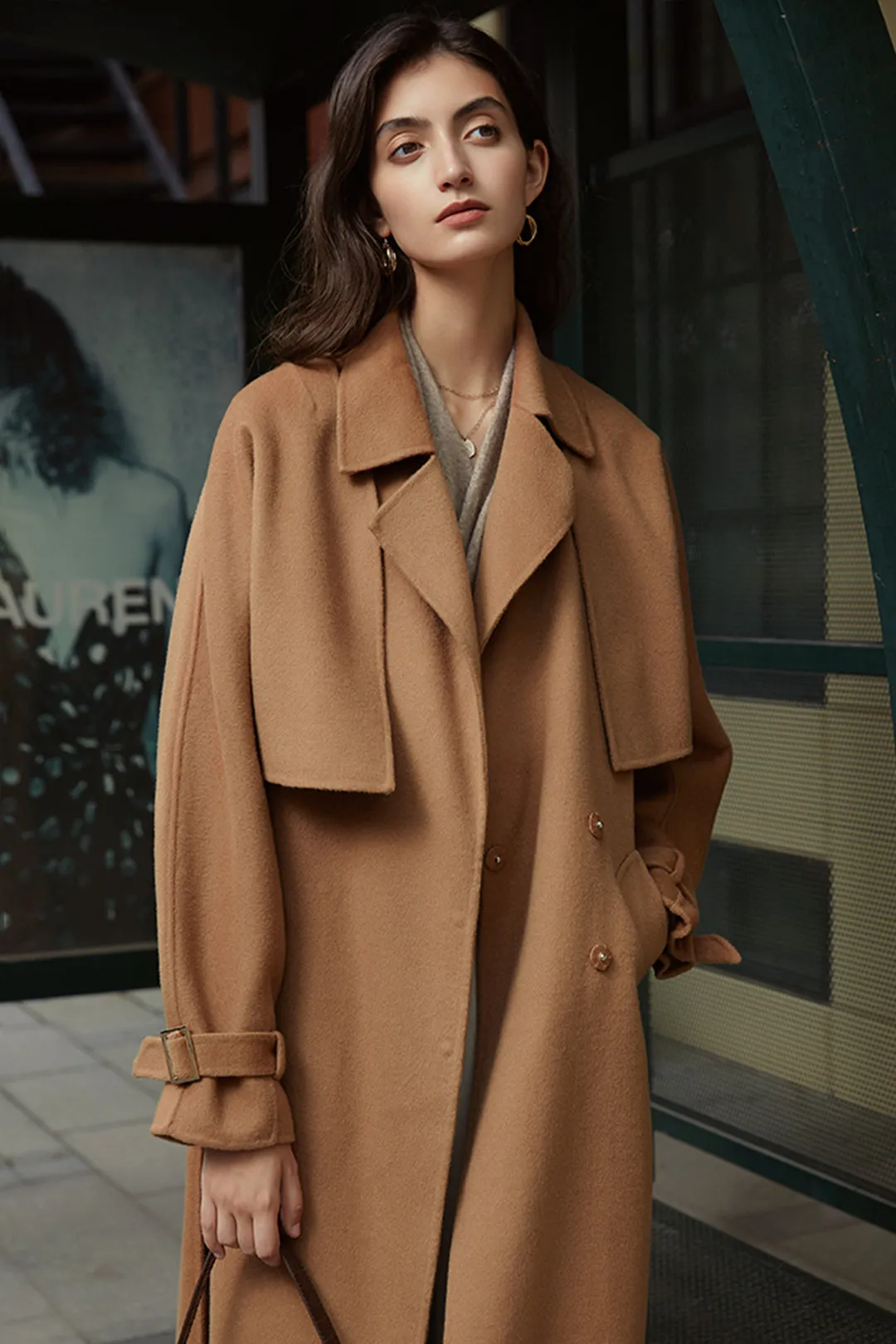 Double-sided two-piece suit | Long trench coat | Commuter trench coat