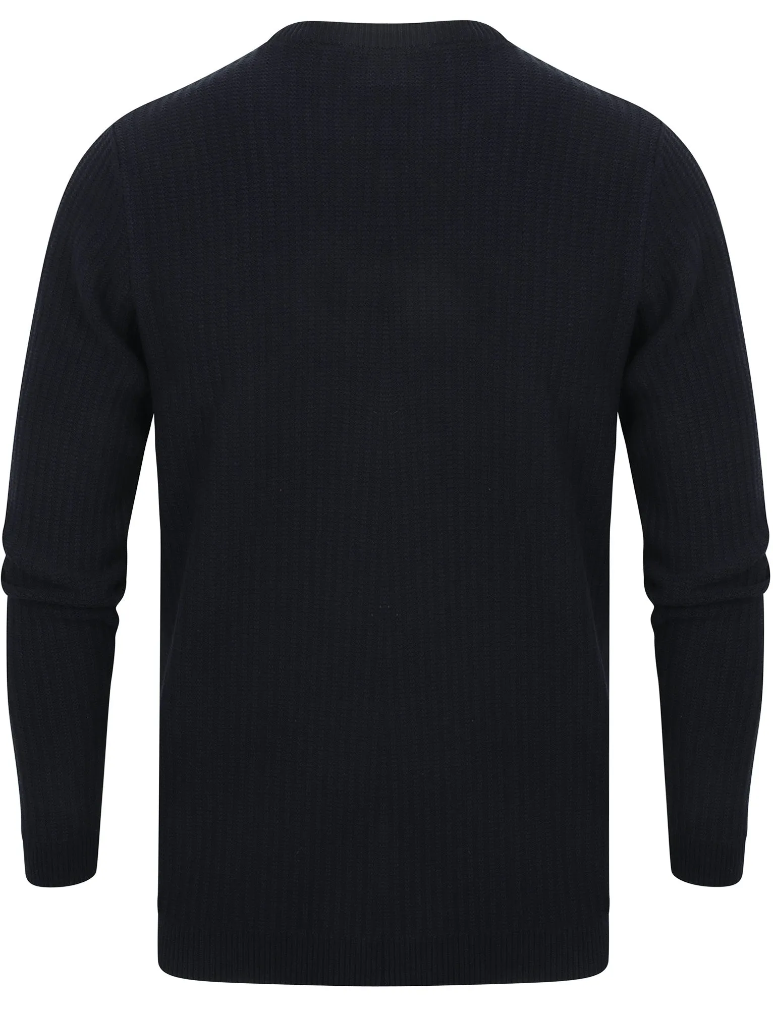 Edison Ribbed Crew Neck Cotton Knit Jumper In Dark Navy - Tokyo Laundry