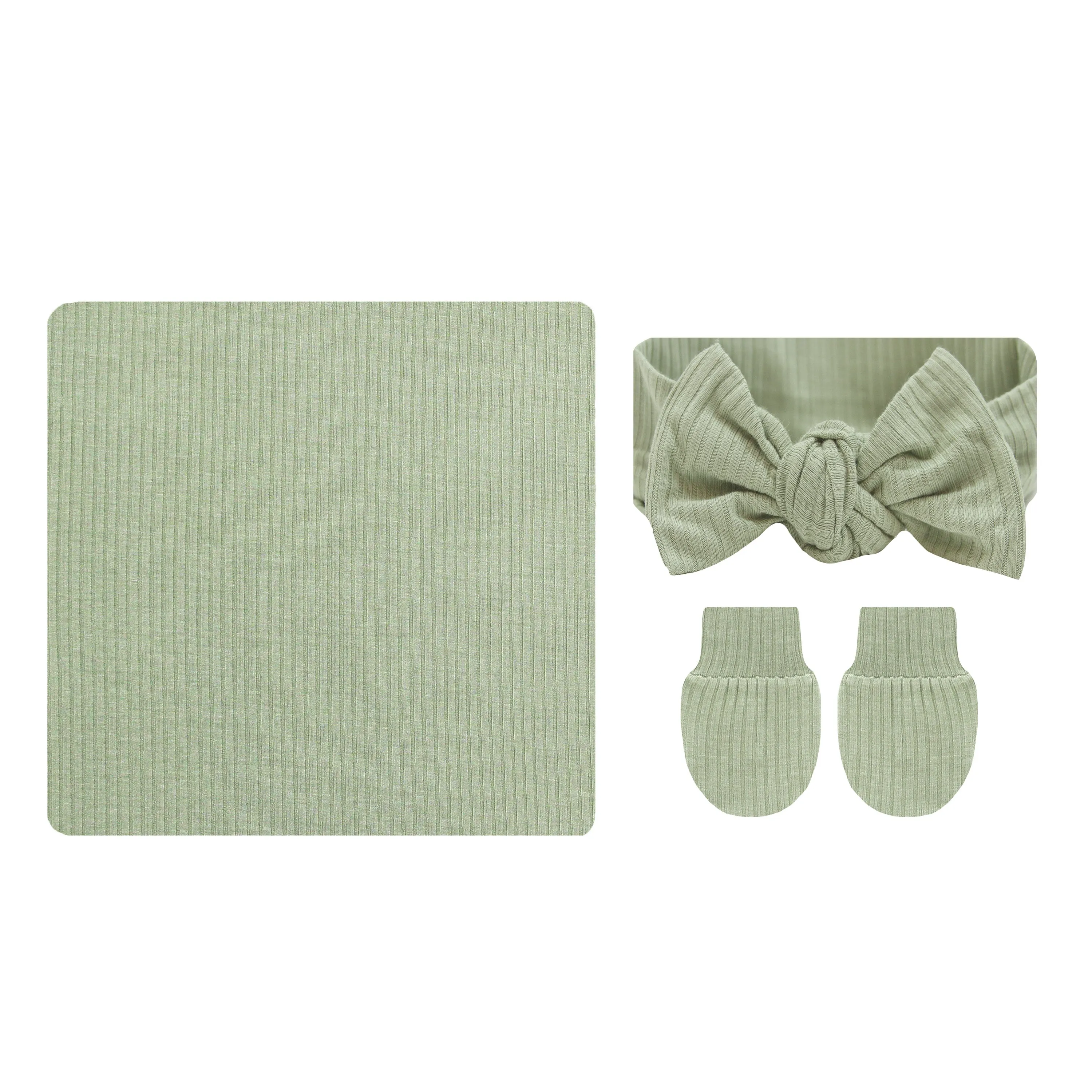 Ellis Ribbed Newborn Headband Bundle (Gown)