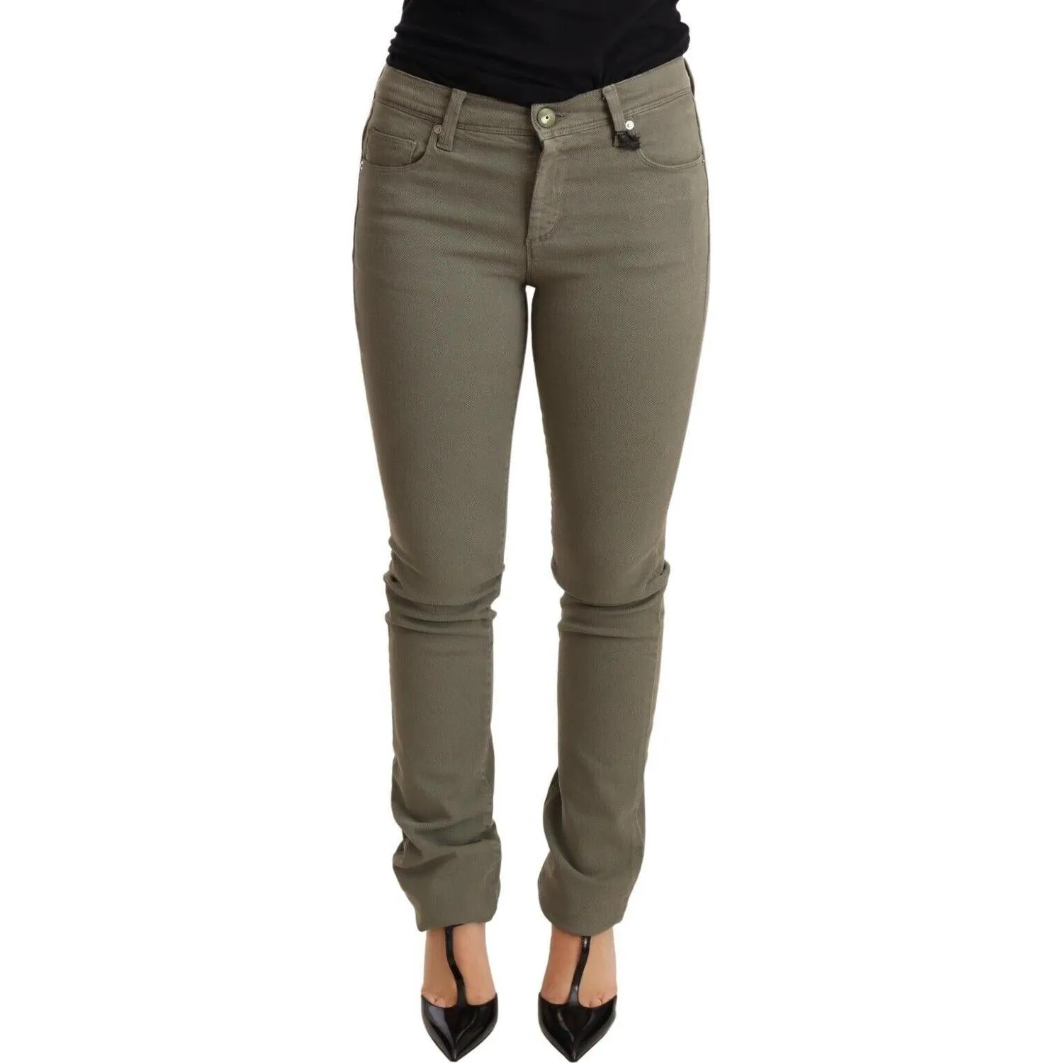 Ermanno Scervino Chic Green Low Waist Skinny Jeans