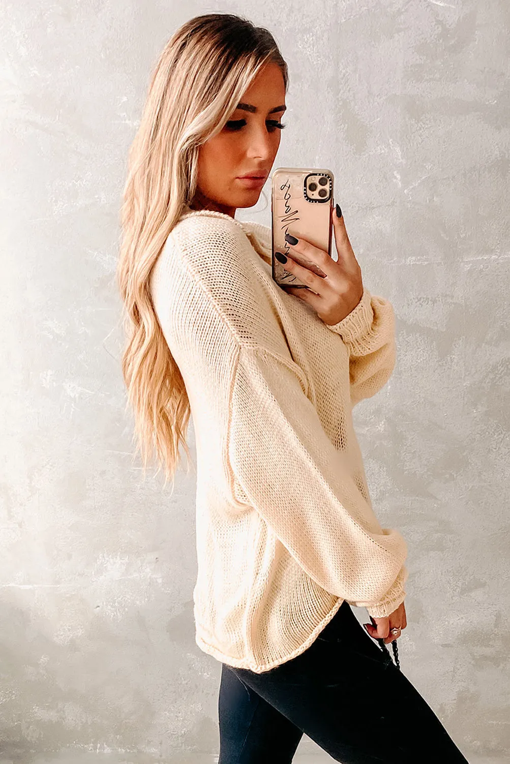 Fall Breeze Collared Sweater (Cream)