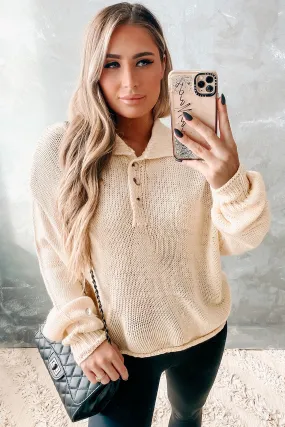 Fall Breeze Collared Sweater (Cream)