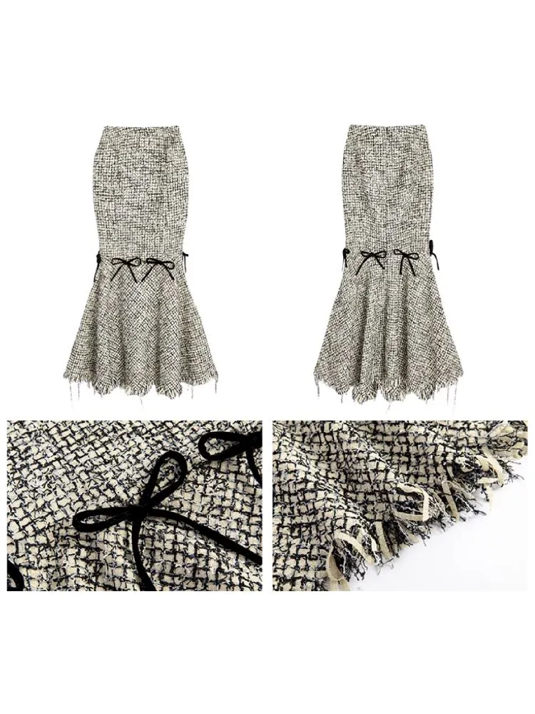 Faux Lamb's Wool Camisole Top   Half Skirt Set【s0000005300】