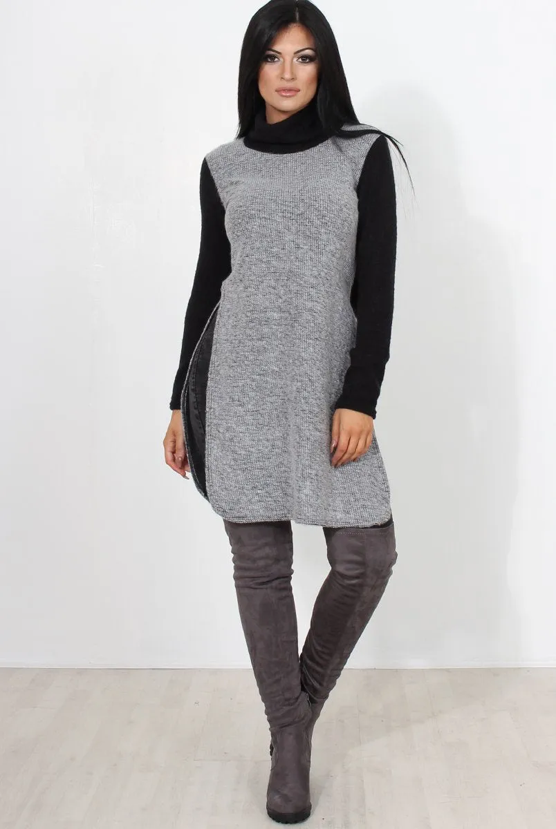 Filipina Grey Sleeveless Side Split Jumper