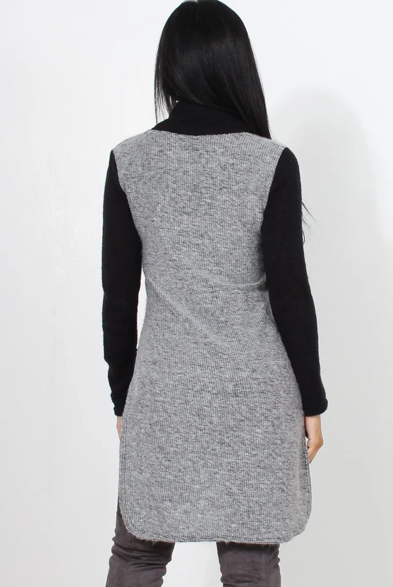 Filipina Grey Sleeveless Side Split Jumper