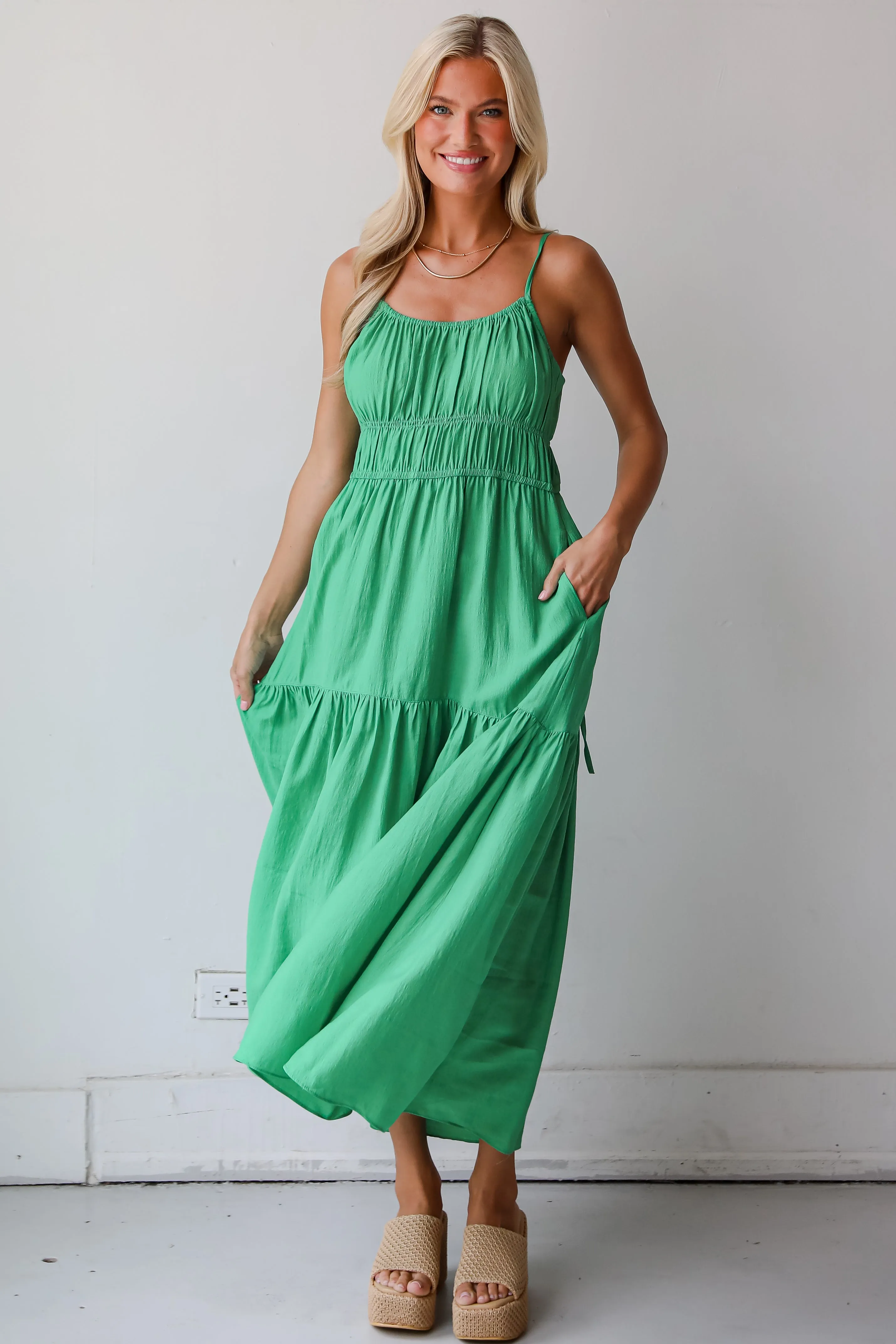 FINAL SALE - Delightful Sweetness Green Maxi Dress