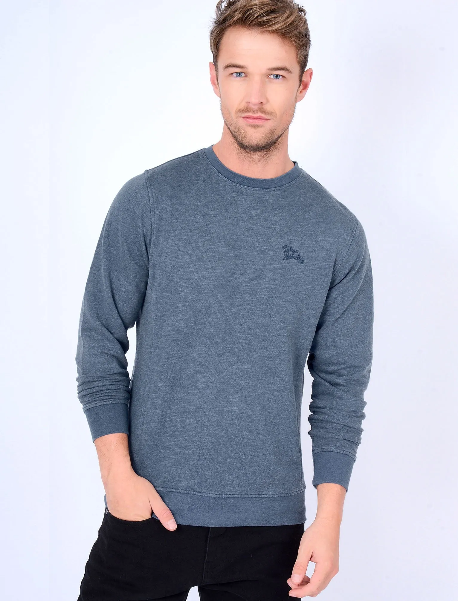 Flit Crew Neck Sweatshirt in Blue - Tokyo Laundry