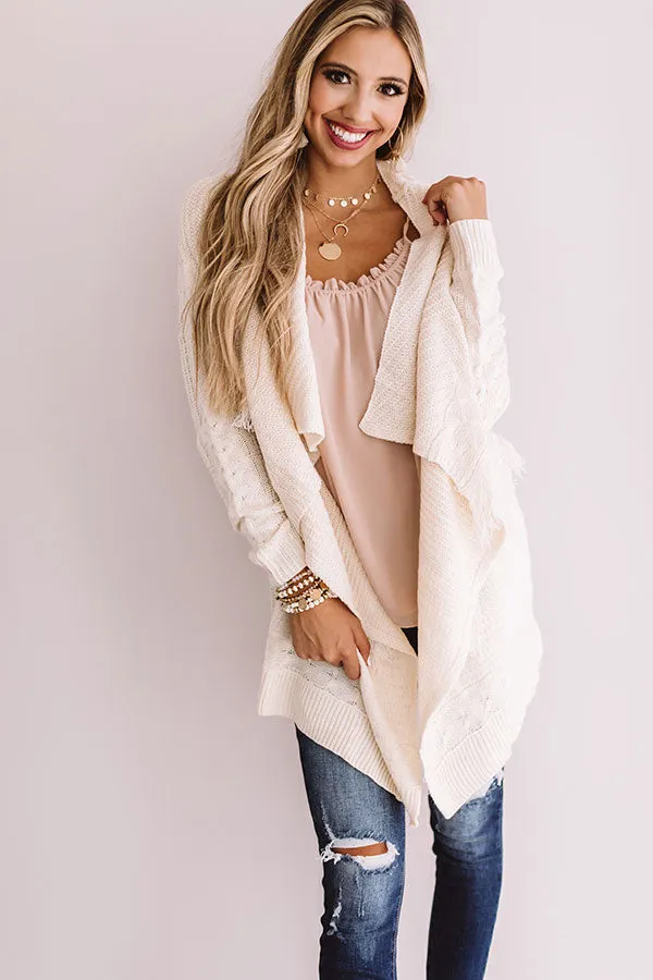 For Now And Forever Knit Cardigan In Ivory