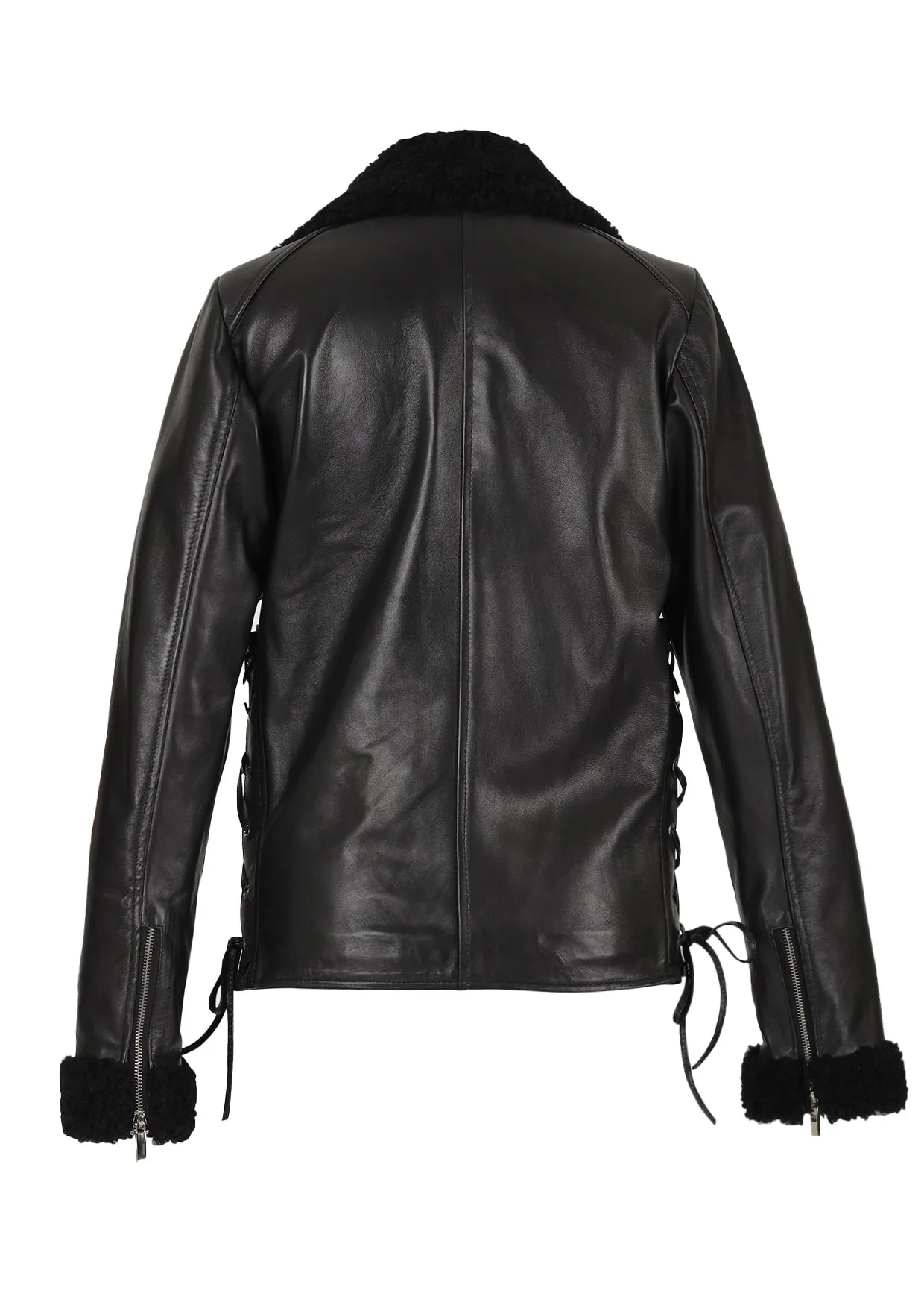 Gaia Shearling Leather Biker Jacket