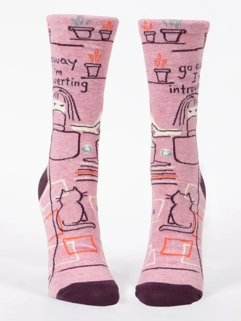 Go Away I'm Introverting W-Crew Socks