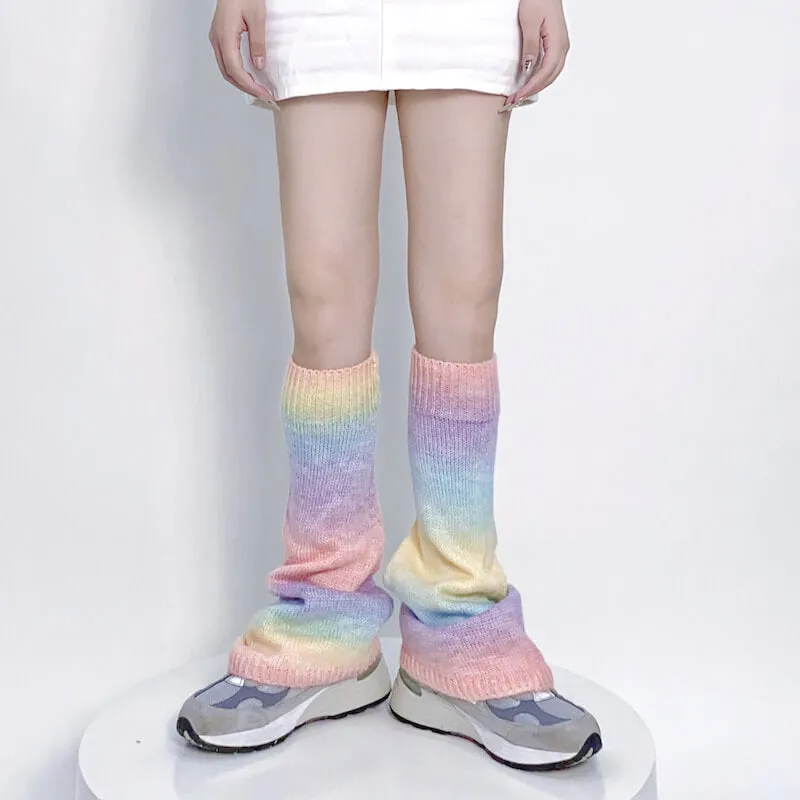 Gradient candy leg warmers