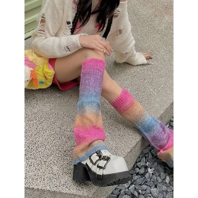 Gradient candy leg warmers