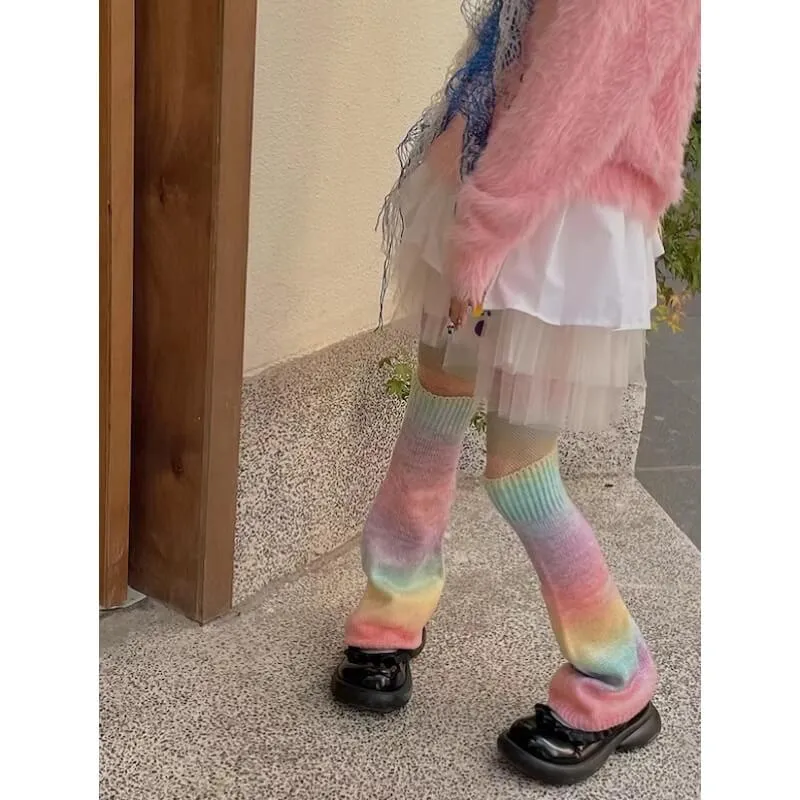 Gradient candy leg warmers