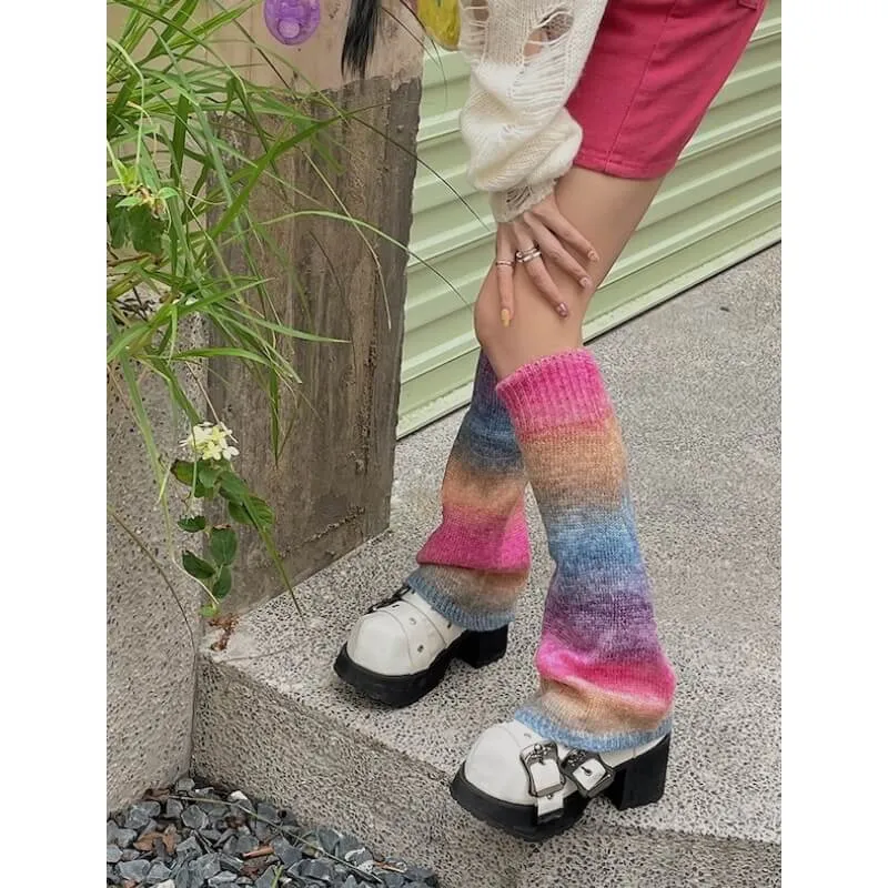 Gradient candy leg warmers