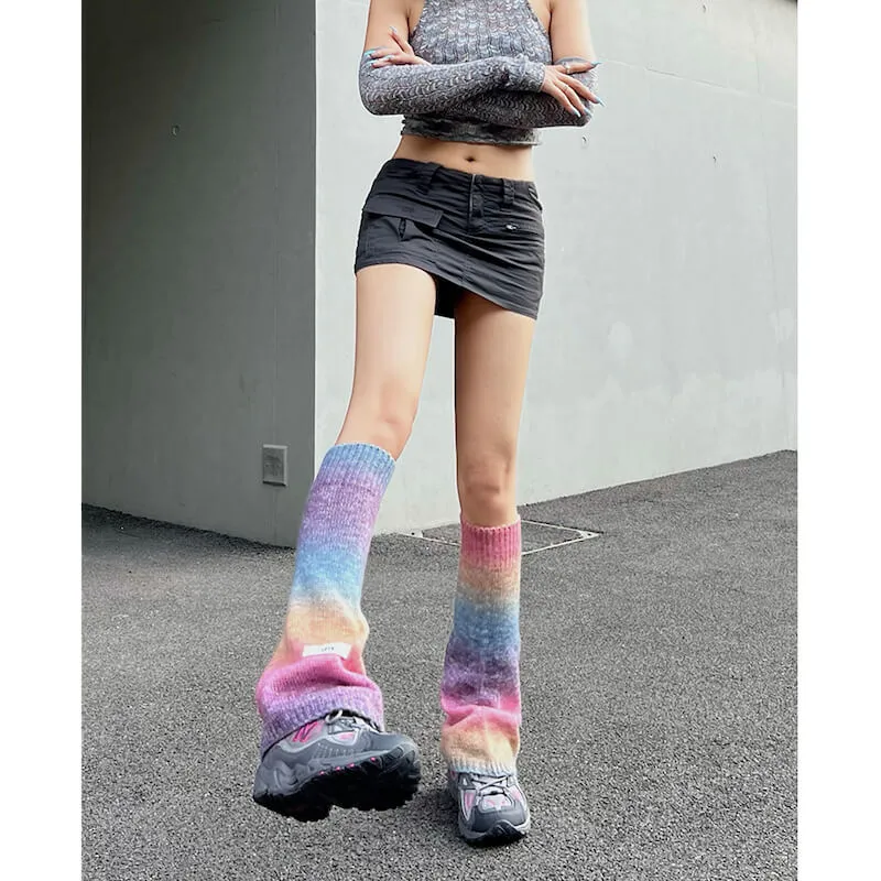 Gradient candy leg warmers