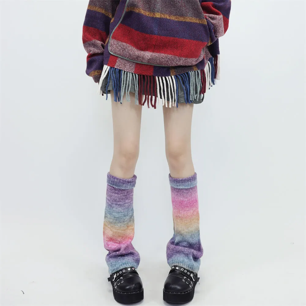 Gradient candy leg warmers