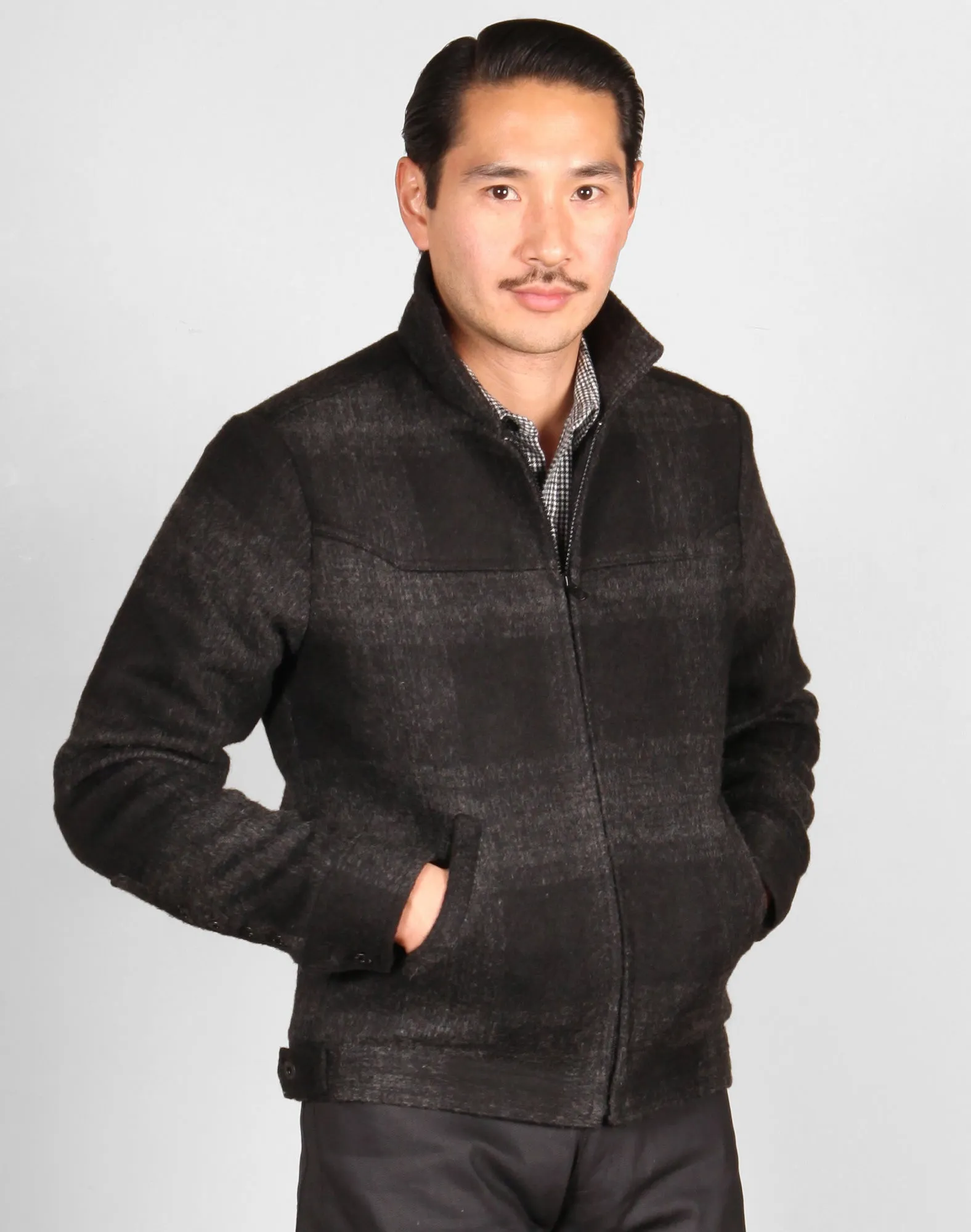 GRAND WORK JACKET  // CHARCOAL PLAID Men's Jacket By Robert James