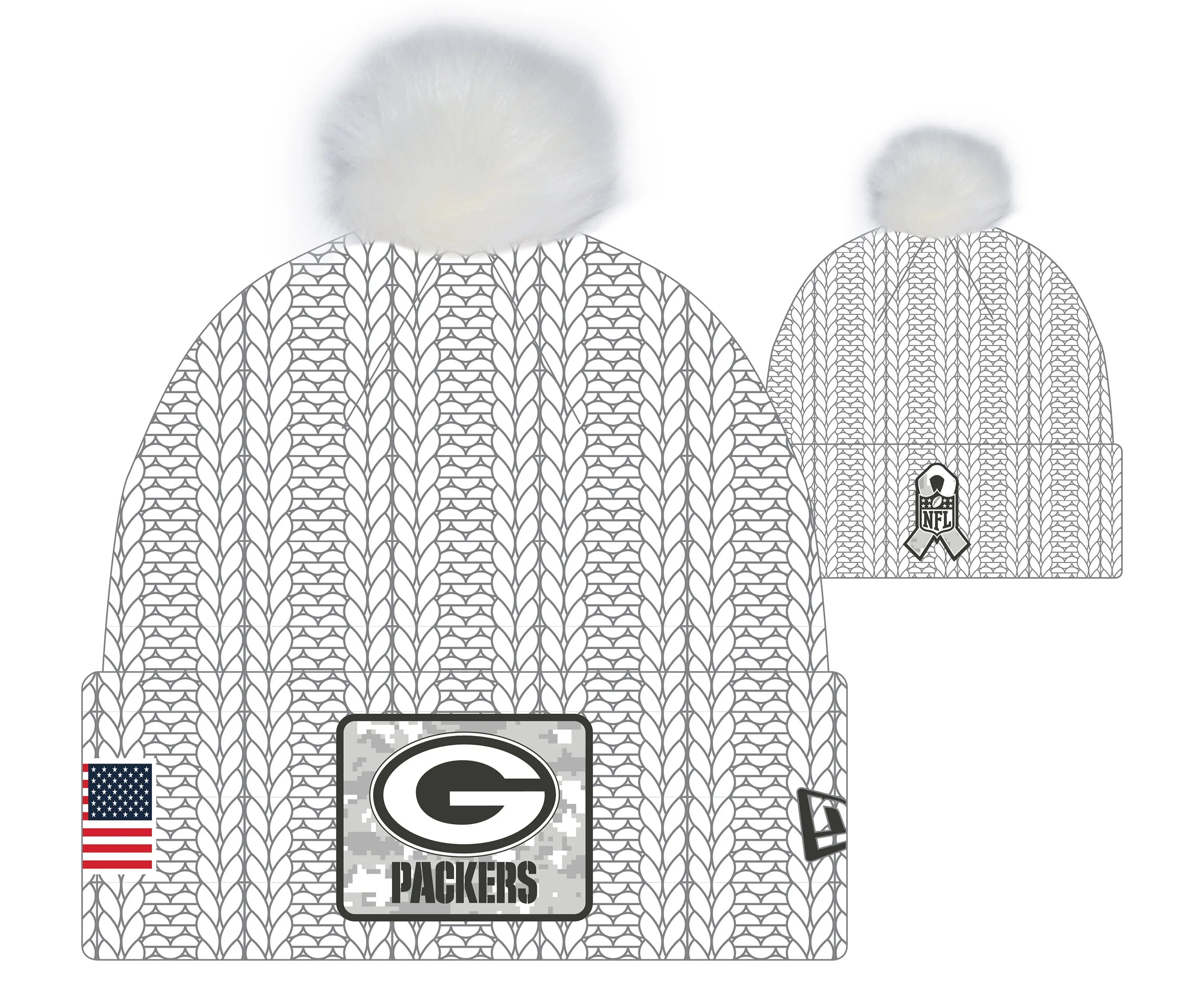 Green Bay Packers 2024 Salute to Service Women's Cuffed Knit Hat